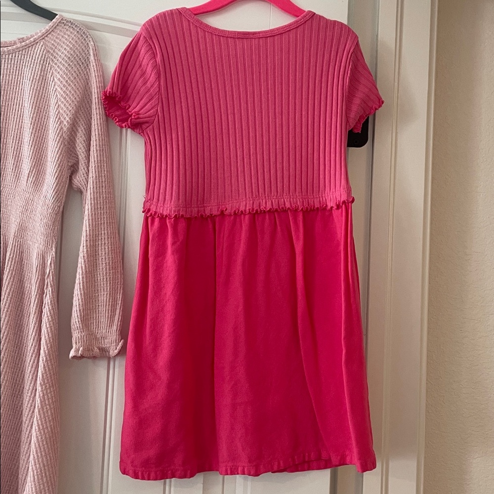 Old Navy Girls' Light Pink & Fuchsia Ribbed Long-Sleeve Dresses - Picture 13 of 13